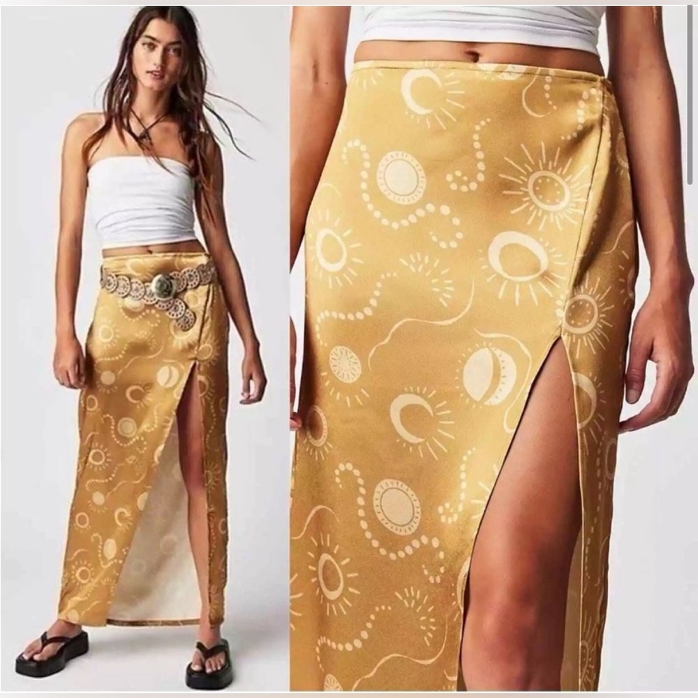 Free People Serena Sun and Moon maxi skirt $115